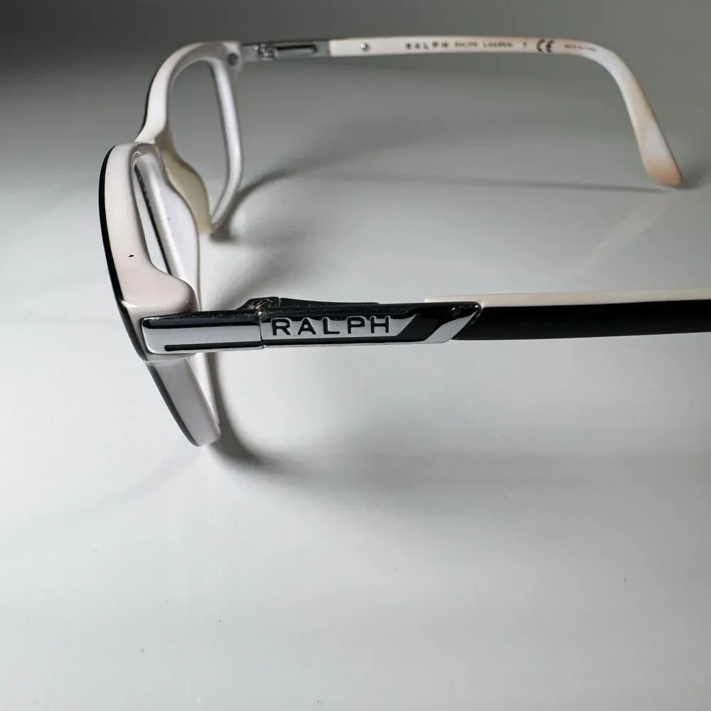 Ralph Lauren RA7044 1139 Eyeglasses Black White Cat Eye 52-16-135 FRAMES ONLY